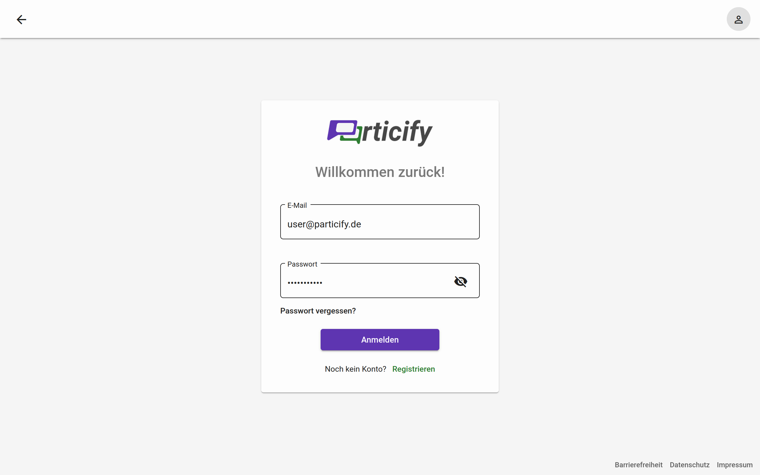 Login mit einem Account
