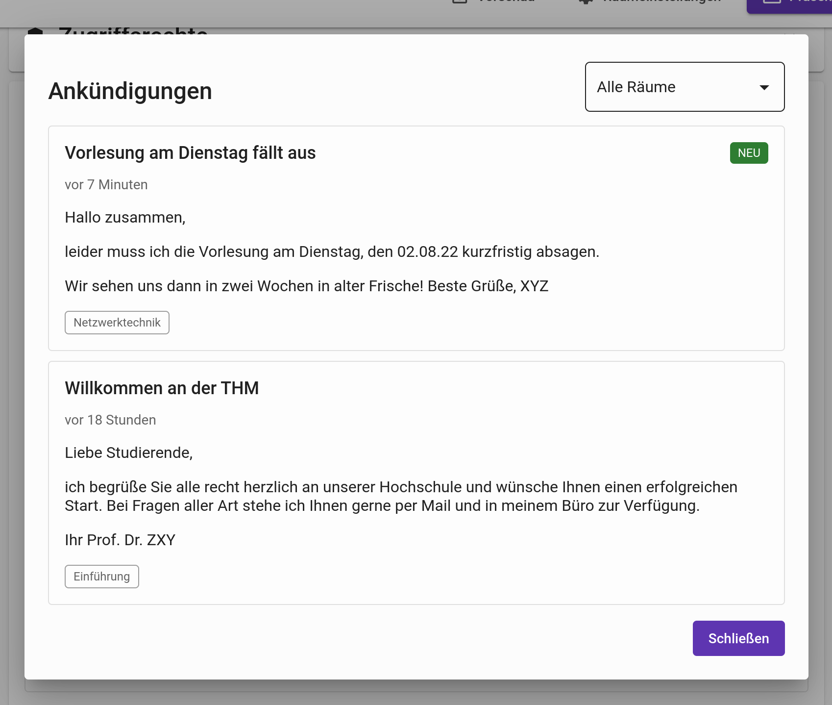 Ankündigungen