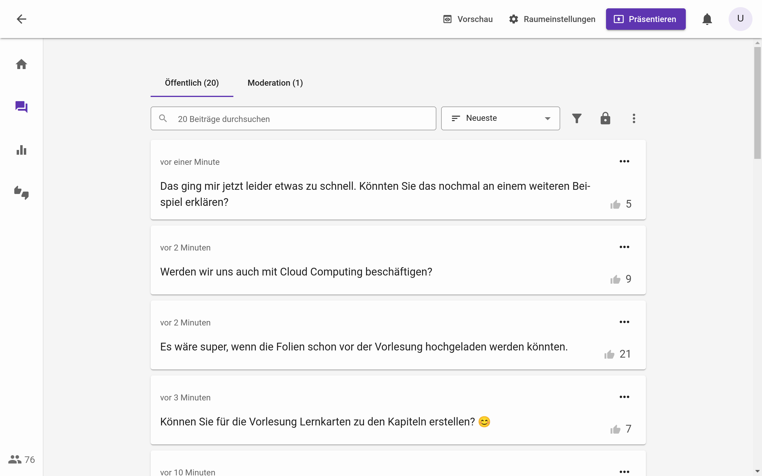 Q&A-Bereich