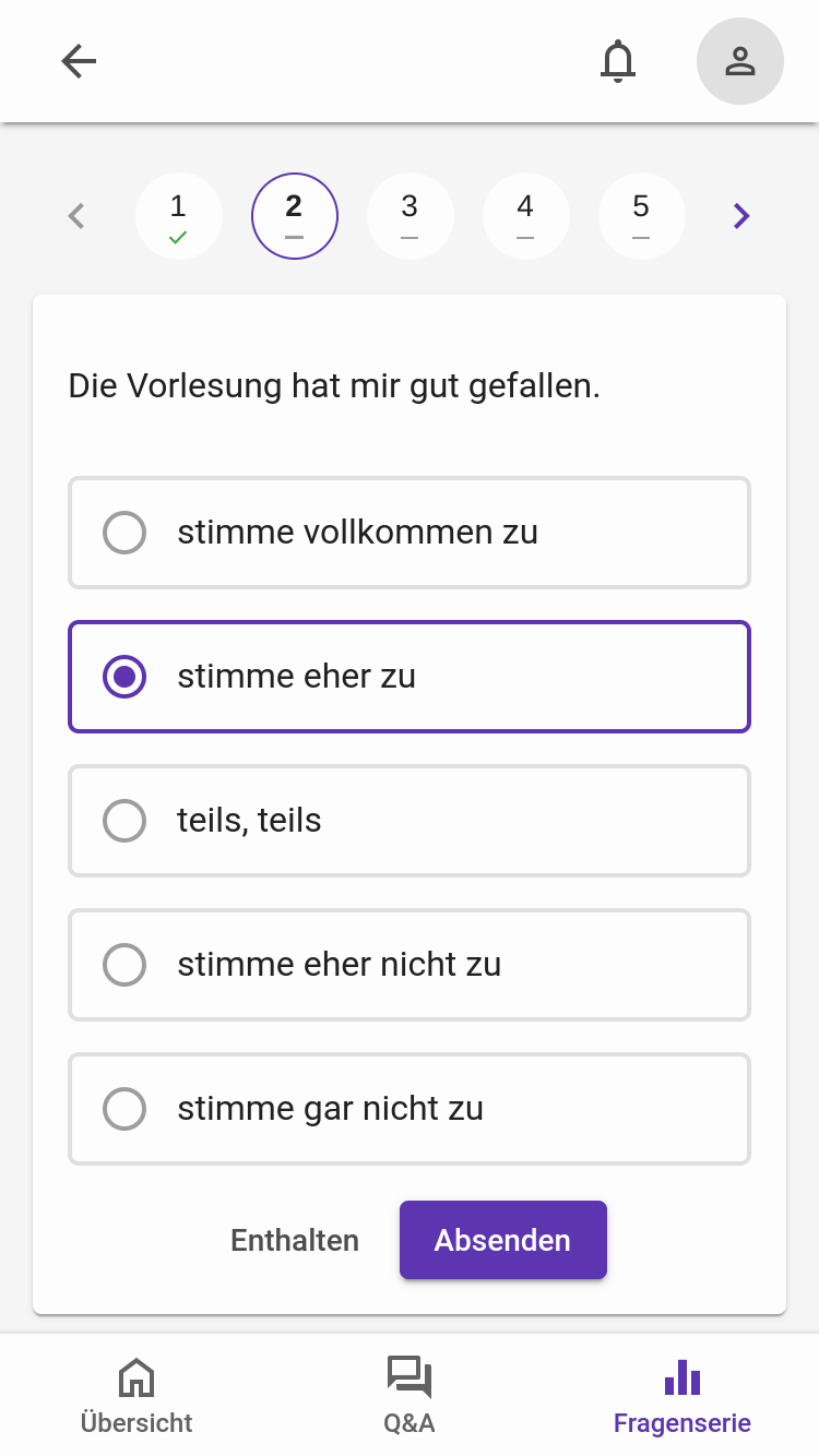 Likert-Frage aus Sicht der Teilnehmenden